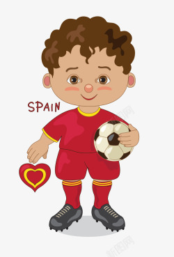 世界杯卡通人物西班牙队素材