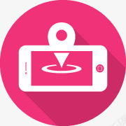 粉色手机定位圆形图标png_新图网 https://ixintu.com 图标 圆形 定位 手机 粉色