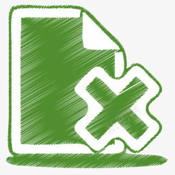 绿色的文档十字图标图标