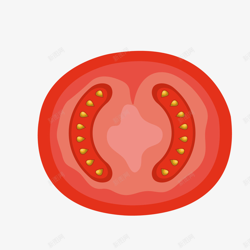 一半切开的西红柿矢量图ai免抠素材_新图网 https://ixintu.com 一半西红柿 切开西红柿 卡通 日常 红色 蔬菜 西红柿 矢量图