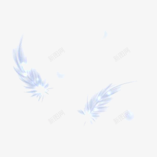 淡蓝色漂浮羽毛png免抠素材_新图网 https://ixintu.com 漂浮 素材 羽毛 装饰图案