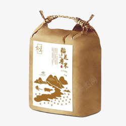 米的包装设计牛皮纸稻花香米高清图片
