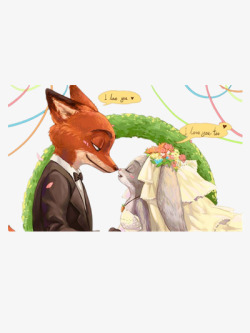 狐狸与兔子的婚礼素材