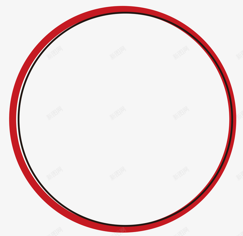 边框矢量图eps免抠素材_新图网 https://ixintu.com 圆形 简单 红色 边框 矢量图