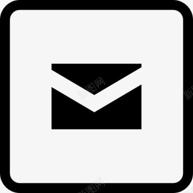 新的电子邮件的方形按钮图标图标