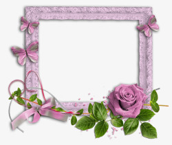 粉红色玫瑰花装饰相框素材