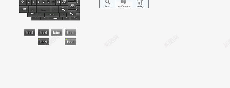 界面图标psd_新图网 https://ixintu.com UI 图标 导航 按钮 搜索 播放器 滑动条 界面 登录 简单