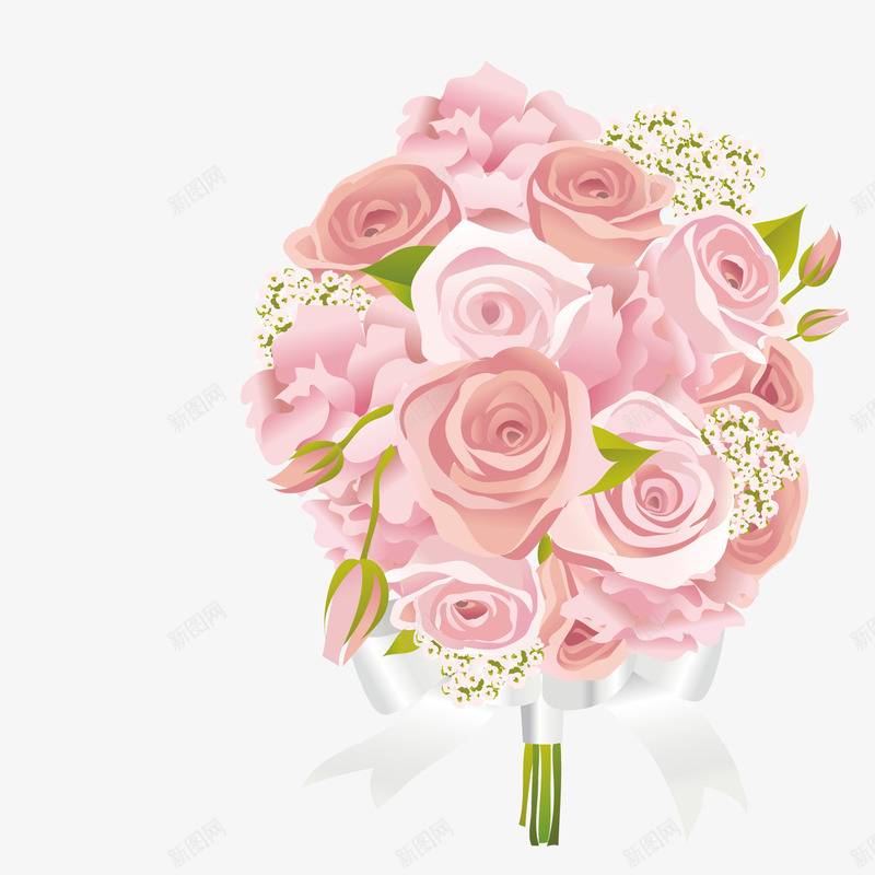 婚礼鲜花矢量图eps免抠素材_新图网 https://ixintu.com 婚礼 捧花 玫瑰花 鲜花 矢量图
