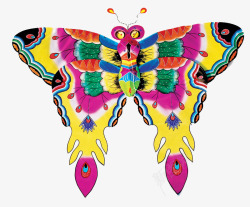 美丽风筝彩色的蝴蝶风筝高清图片