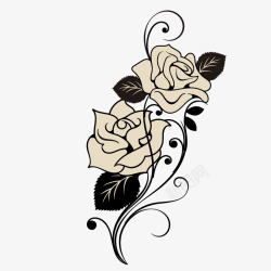 灰色玫瑰花束装饰素材