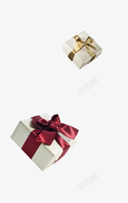 礼物盒子白色礼物盒子蝴蝶结礼物盒子素材