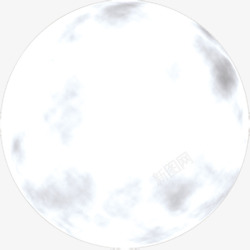 圆形手绘月亮白色素材