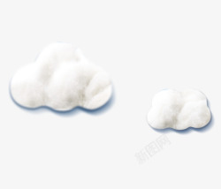 白色棉花素材白色棉花立体云朵装饰图案高清图片