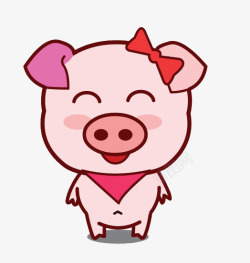 微笑的猪手绘微笑的猪剪影高清图片