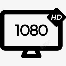 高清1080P1080p电视图标高清图片