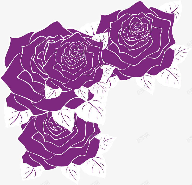 纯紫色玫瑰png免抠素材_新图网 https://ixintu.com 卡通玫瑰 扁平 扁平玫瑰 手绘玫瑰 玫瑰 纯紫色