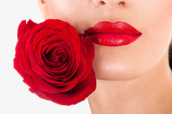红唇玫瑰花玫瑰花与美女红唇高清图片