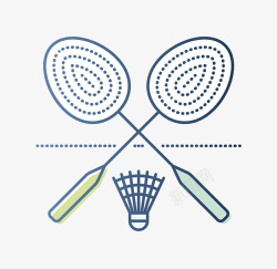 羽毛球赛用品羽毛球球拍插画高清图片