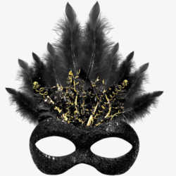 黑色扇形面具2017黑色羽毛面具高清图片