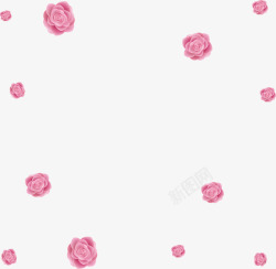 粉色玫瑰花海矢量图素材