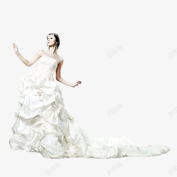 穿着白色婚纱的少女png免抠素材_新图网 https://ixintu.com 婚礼 婚纱 白色 花瓣