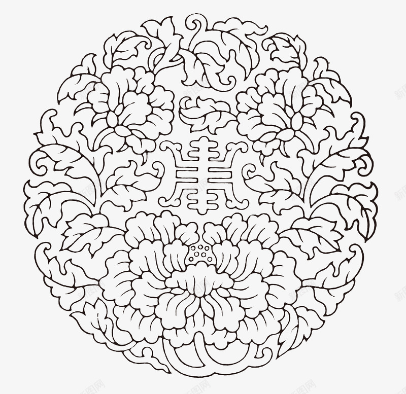 中国传统圆形花纹png免抠素材_新图网 https://ixintu.com 中国 中国传统 中国花纹 花纹