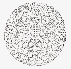 中国传统圆形花纹素材
