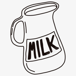 卡通简约美食装饰广告牛奶素材