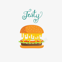 西式快餐食品矢量素材卡通西式简餐汉堡包矢量图高清图片