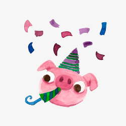 庆祝小猪头像素材