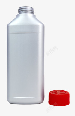 银色反光无盖的塑料瓶罐实物素材