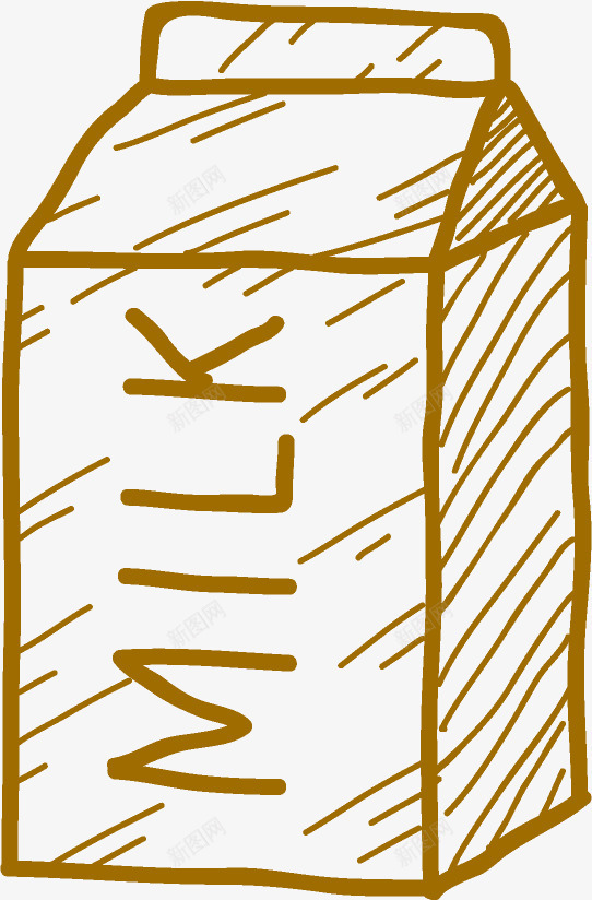 手绘卡通线描盒装牛奶png免抠素材_新图网 https://ixintu.com milk 包装盒 牛奶 盒装牛奶 线描牛奶盒 绘画