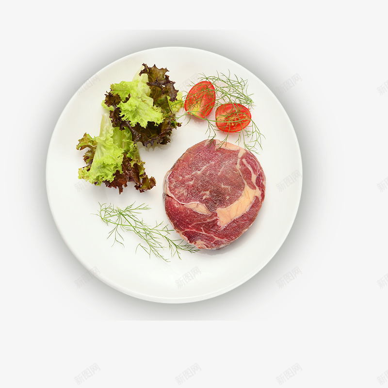 肉和蔬菜png免抠素材_新图网 https://ixintu.com 一块 卡通 白色 盘子 红色 绿色 肉 蔬菜 西红柿