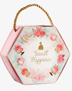 欧式粉色手提喜糖包装盒素材