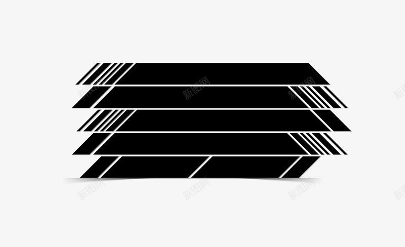 梯形四边形欧美几何图形碎图标png_新图网 https://ixintu.com 人物相框 创意几何素材 广告 欧美风 海报 碎片框 黑色