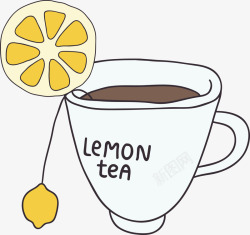 卡通柠檬茶矢量图素材