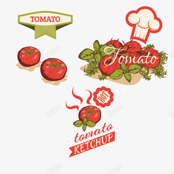 卡通西红柿png免抠素材_新图网 https://ixintu.com 卡通 复古 手绘 柿子 番茄 西红柿