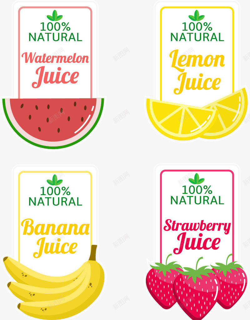 手绘水果标签png免抠素材_新图网 https://ixintu.com 卡通 手绘 柠檬 标签 水果 草莓 西瓜 香蕉
