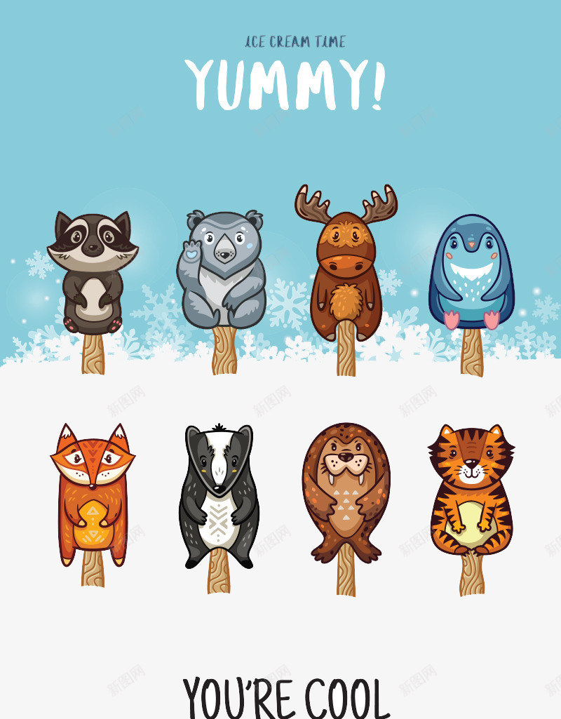 可爱动物海报封面psd免抠素材_新图网 https://ixintu.com 创意设计 卡通设计 可爱插画设计