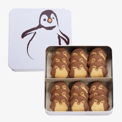 卡通西饼企鹅造型西饼饼干高清图片