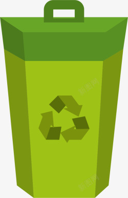 简约绿色垃圾桶素材