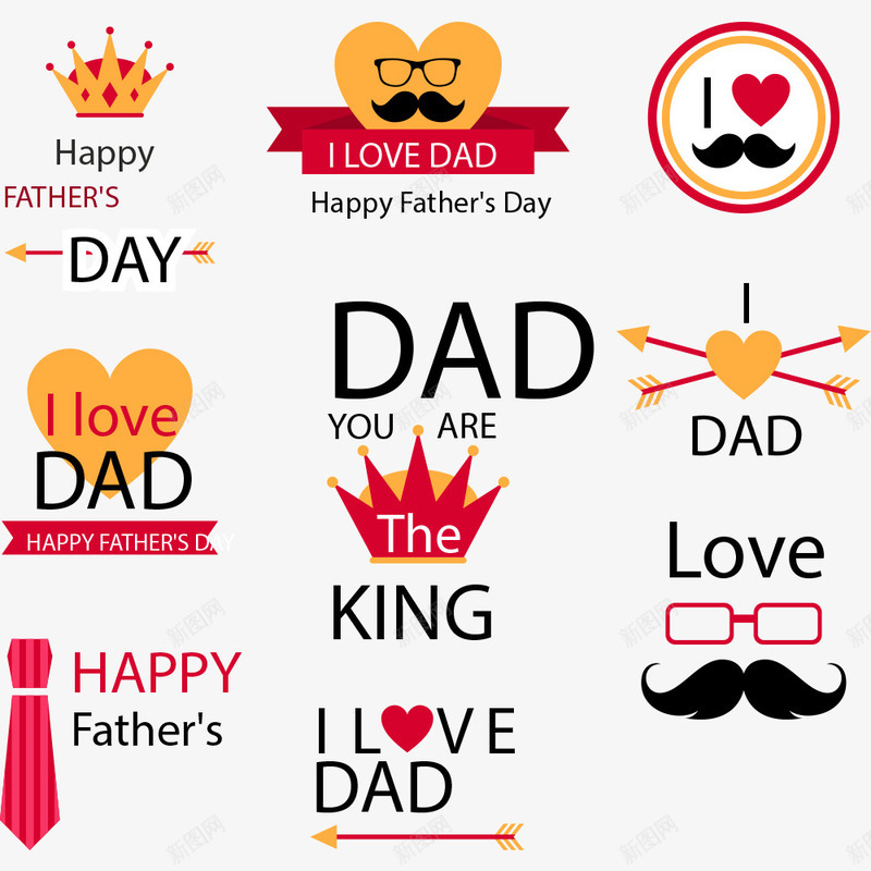 DAD标签png免抠素材_新图网 https://ixintu.com DAD love 创意标签 标签 标签设计 箭头