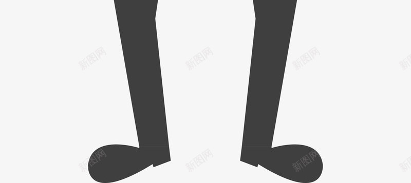 卡通职场人物png免抠素材_新图网 https://ixintu.com 卡通条纹 站立 职场人物 西装革履 黑色眼镜 黑色领带