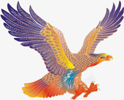彩色爪子老鹰的彩绘高清图片