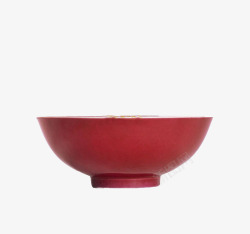 烤瓷红色瓷碗高清图片