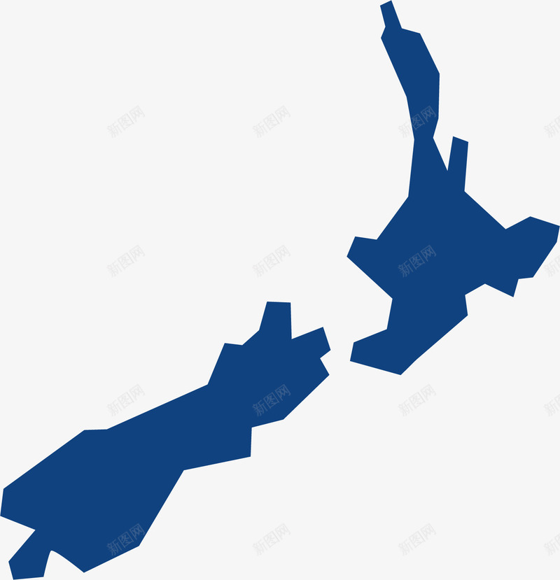 蓝色科技新西兰地图简易画图标png_新图网 https://ixintu.com 卡通手绘 图标元素 新西兰地图 科技感地图 简易画 蓝色科技