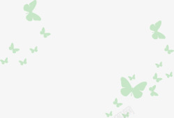 蝴蝶群绿色蝴蝶群剪影装饰矢量图高清图片
