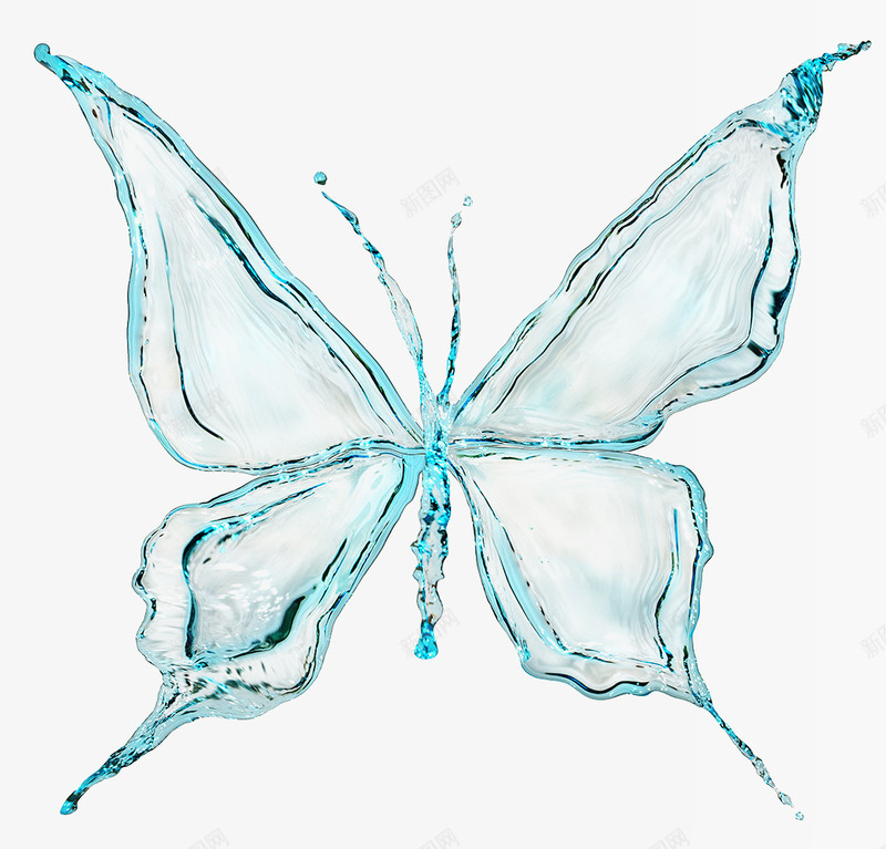 漂亮的水蝴蝶png免抠素材_新图网 https://ixintu.com 创意图片 水花 莹剔透的蝴蝶 透明的水晶