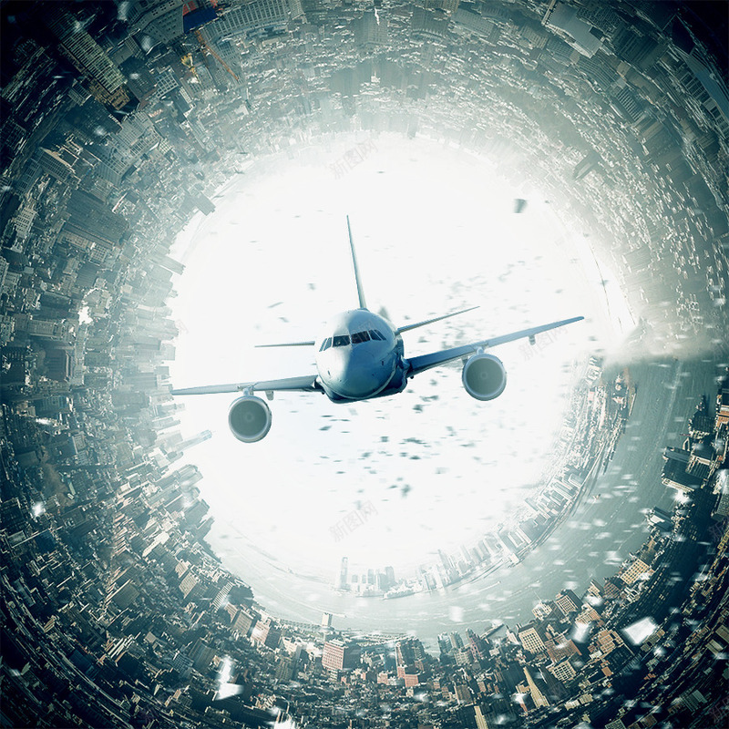 环形城市飞机和碎片png免抠素材_新图网 https://ixintu.com 城市 环形 碎片 飞机