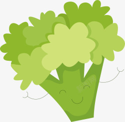 可爱的花菜可爱卡通绿色花菜矢量图高清图片